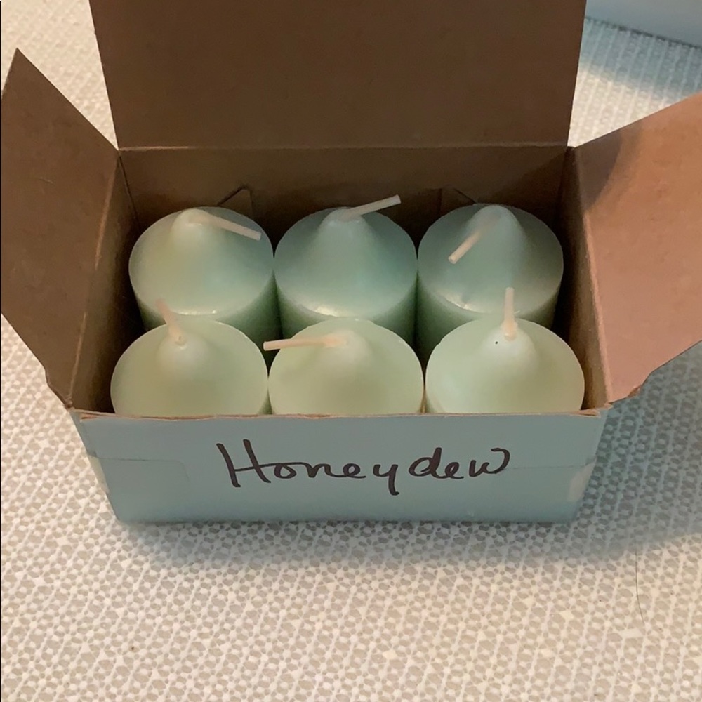 6 Partylite HoneyDew Votive Candles